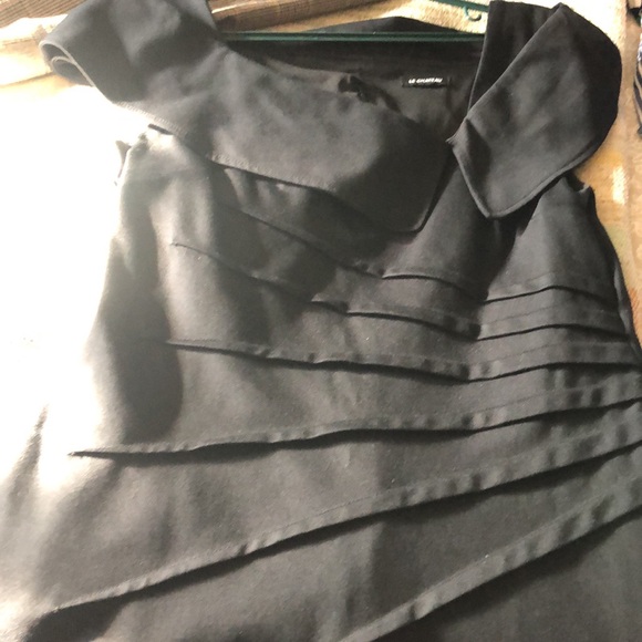 Le Chateau vintage black dress 3/4 length pleated waist XXL - Picture 6 of 7